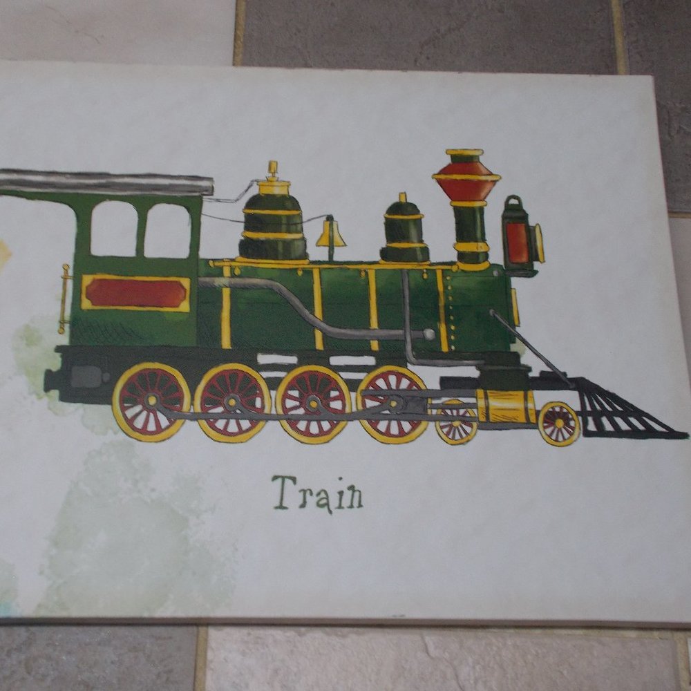 EUC. Train on stretched canvas 16"x20"